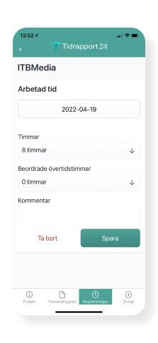 Tidsrapportering iphone mockup1
